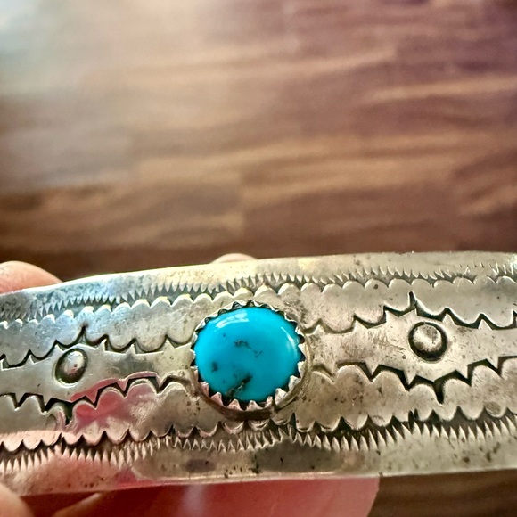 Vintage Silver and Turquoise 3” Hair Barrette - Picture 2 of 12